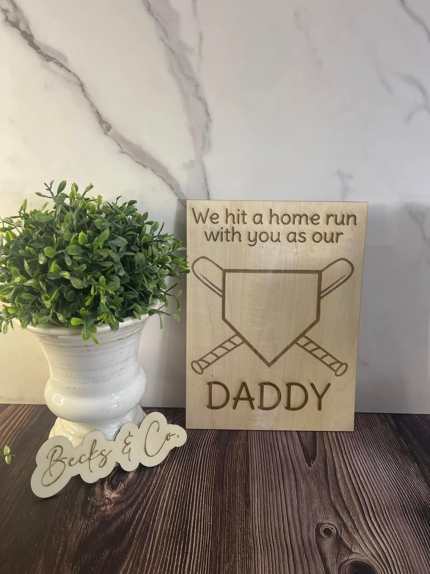 Handprint Signs: Daddy Home Run