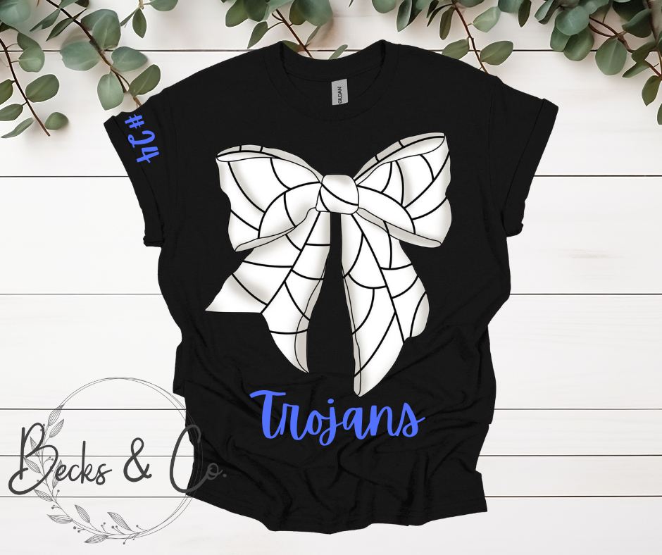 Volleyball Bow with Team & Number Personalization
