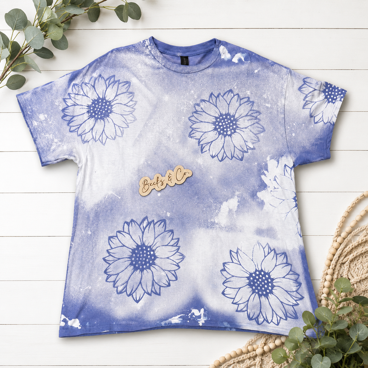 Sunflower Designs Bleached T-shirt (Blank)