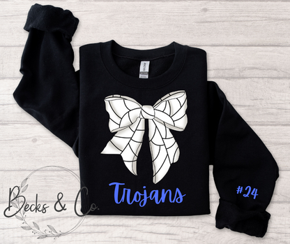 Volleyball Bow with Team & Number Personalization