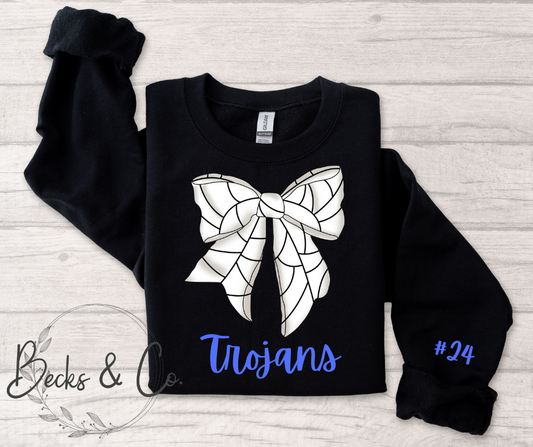 Volleyball Bow with Team & Number Personalization