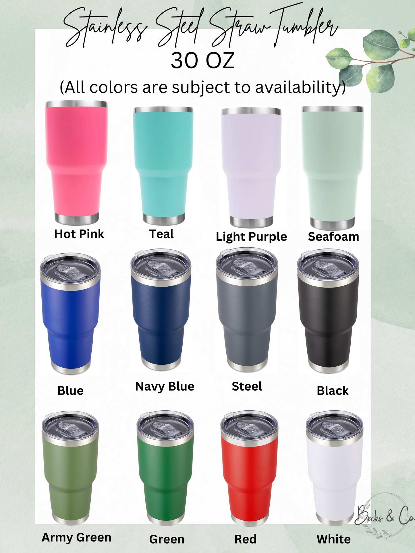 Custom Name Engraved Tumbler - Vertical