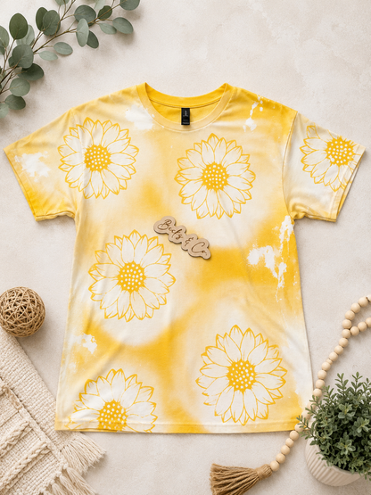 Sunflower Designs Bleached T-shirt (Blank)