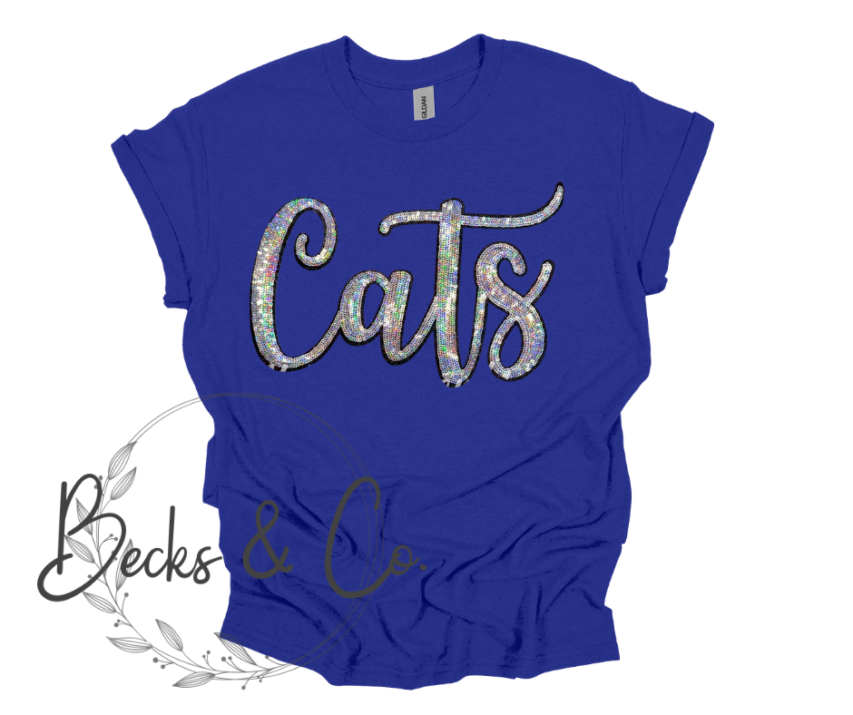 Cats Mascot Script - Large Sequin Design