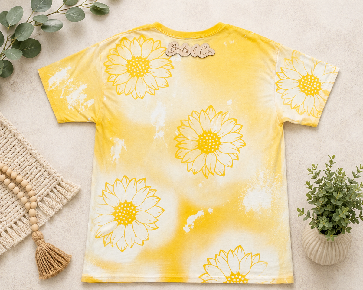 Sunflower Designs Bleached T-shirt (Blank)