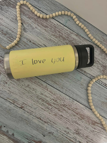 Custom Hand Written Note OR Drawing Engraved Tumbler (upload your picture)