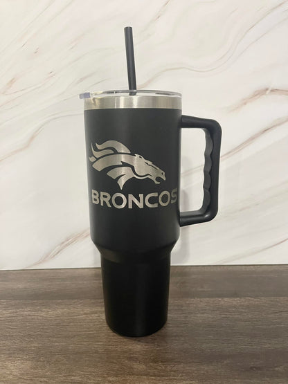 Denver Bronco Engraved Tumbler with name Customization