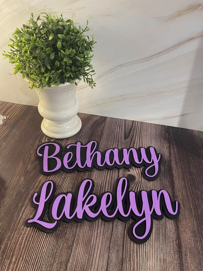 3D Stacked Name Sign - ONE NAME