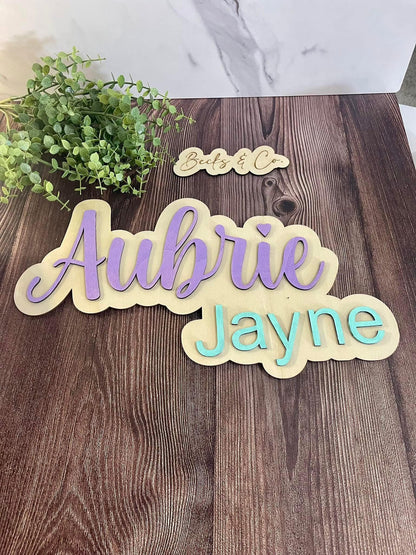 3D Stacked Name Sign - TWO NAMES / WORDS
