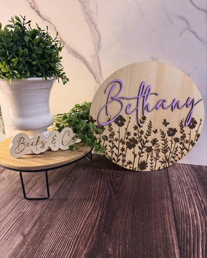 Wildflower Sign with Personalization