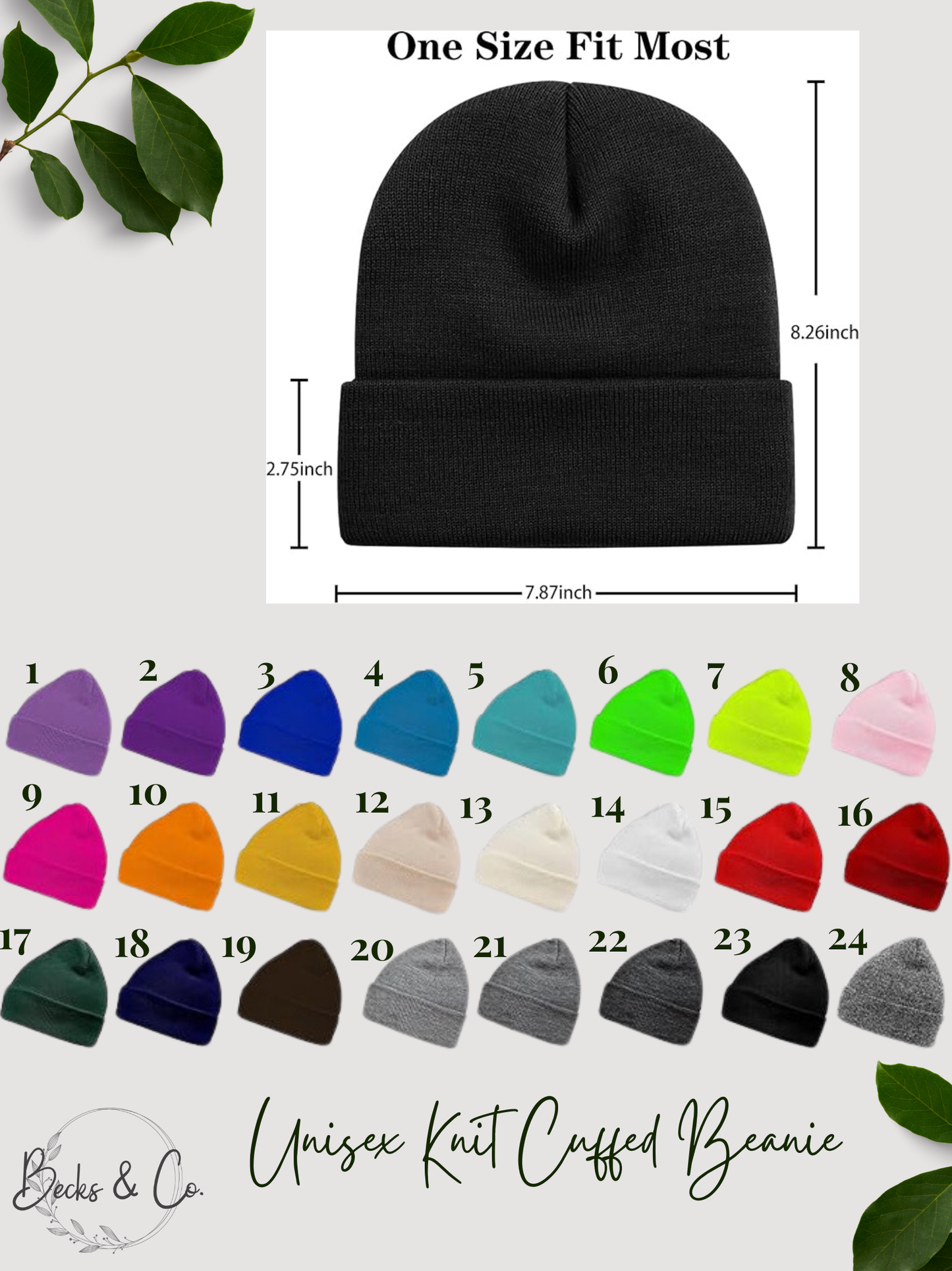 Unisex Knit Cuffed Beanie