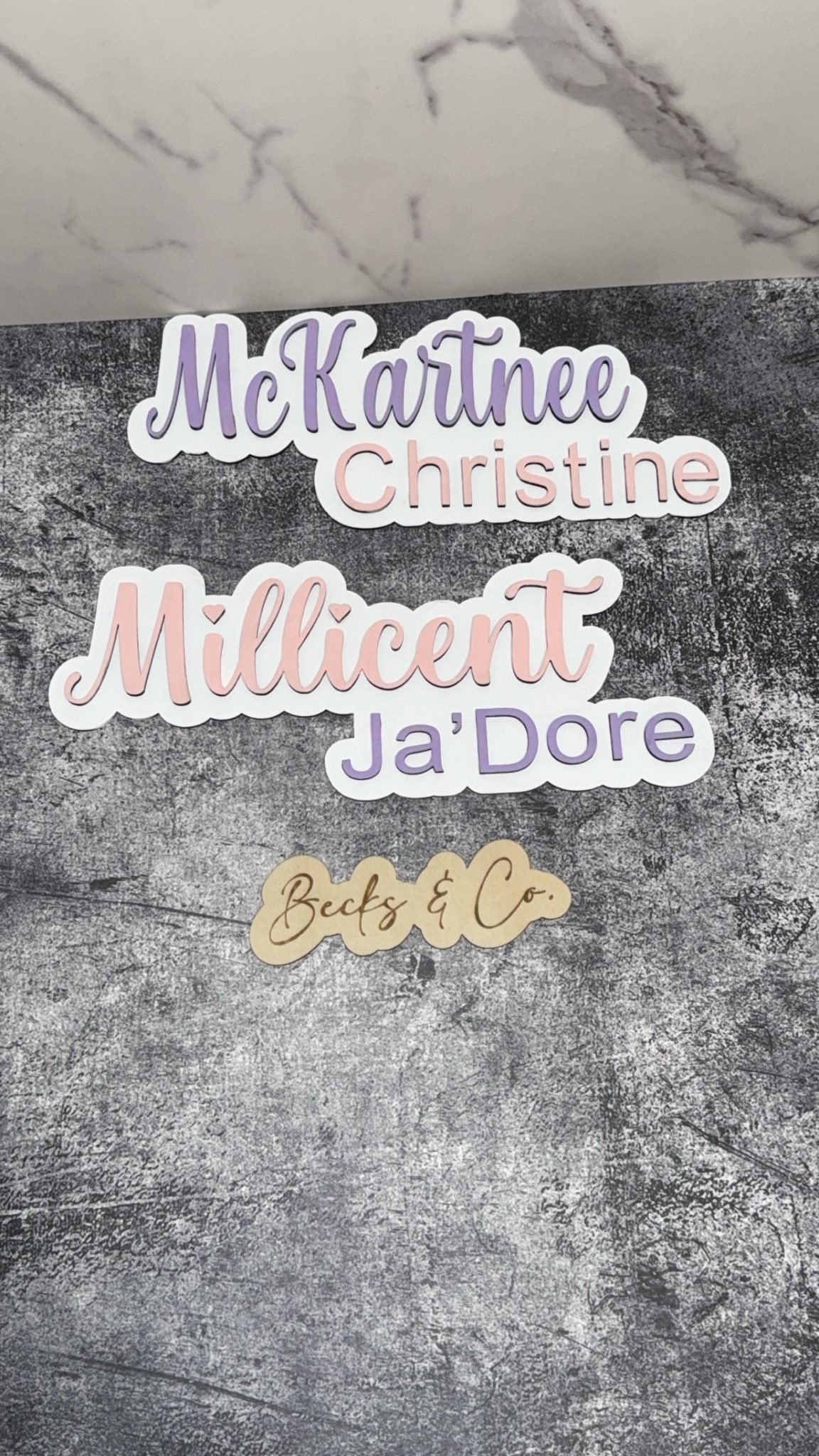 3D Stacked Name Sign - TWO NAMES / WORDS