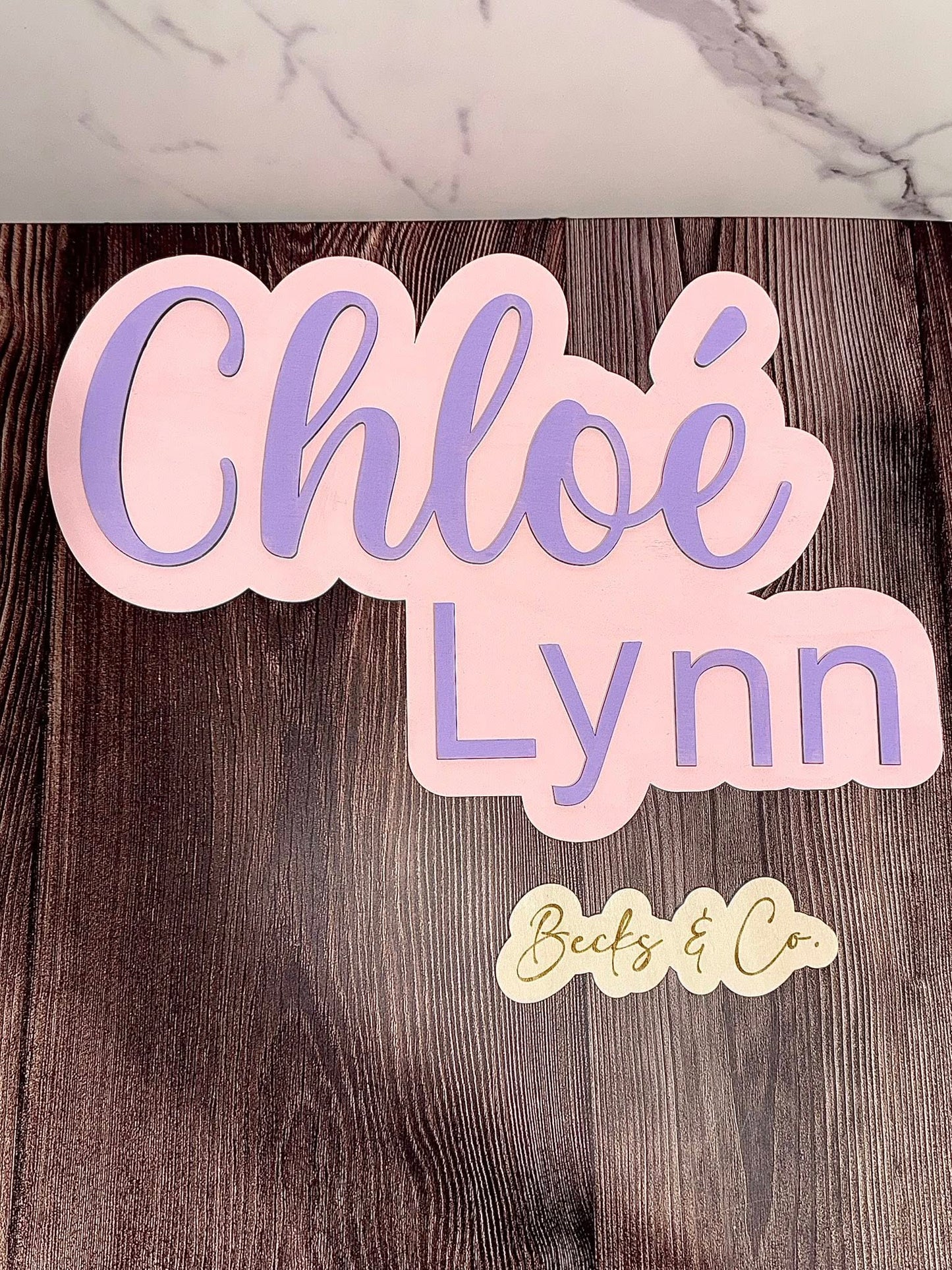 3D Stacked Name Sign - TWO NAMES / WORDS