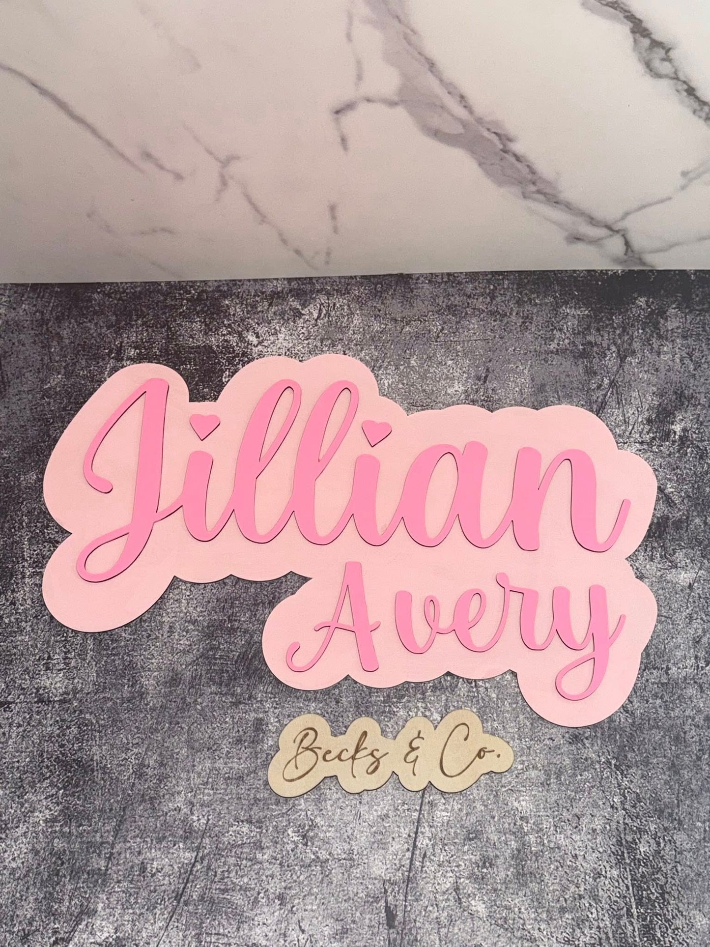 3D Stacked Name Sign - TWO NAMES / WORDS