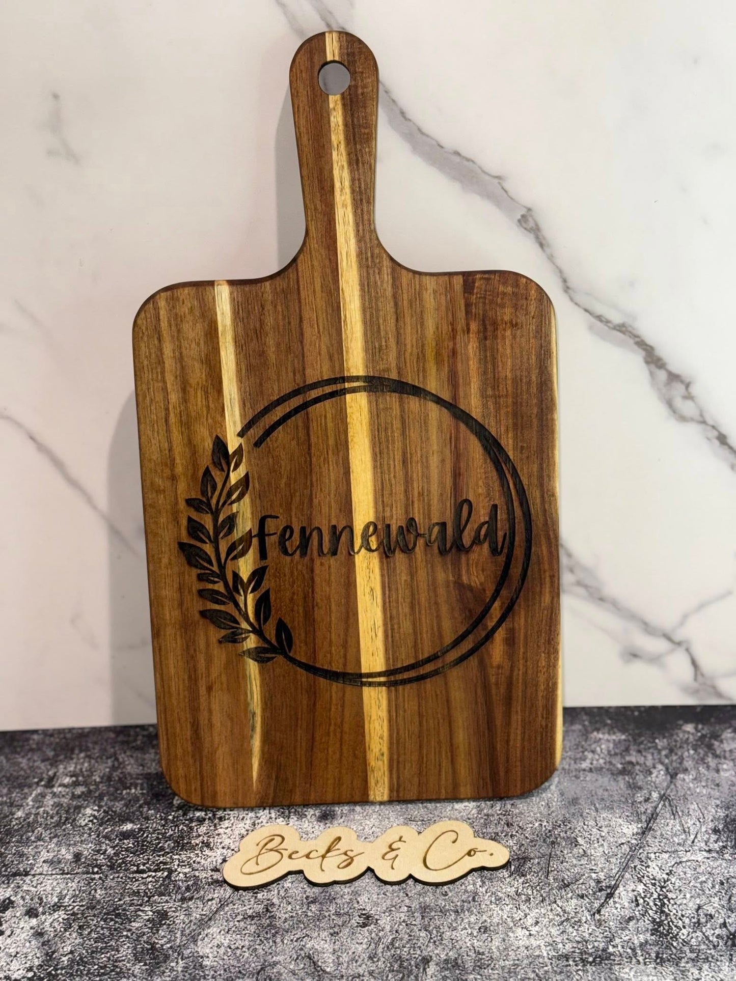 Acacia Wood Cutting Board with Handle