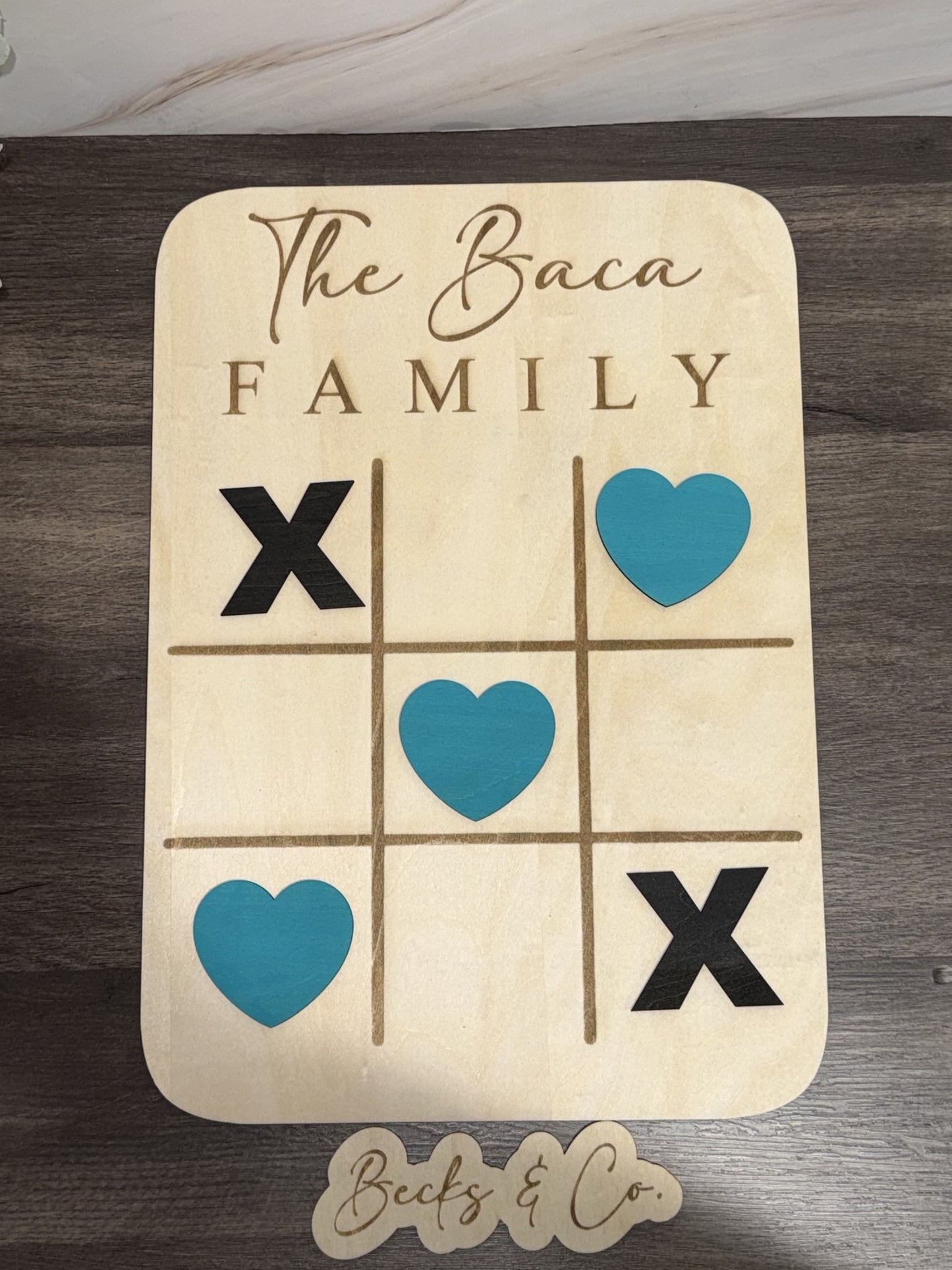 Custom Jumbo Tic Tac Toe Board (16" X 11")