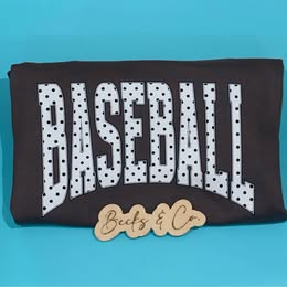 Polka Dot Baseball: Size Medium Unisex Crewneck Sweatshirt
