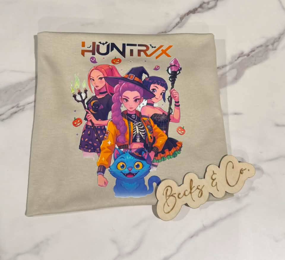 Huntrix Halloween Shirt: Size YOUTH MEDIUM Unisex Gildan T-shirt