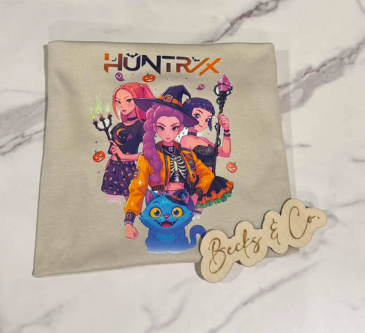 Huntrix Halloween Shirt: Size YOUTH MEDIUM Unisex Gildan T-shirt