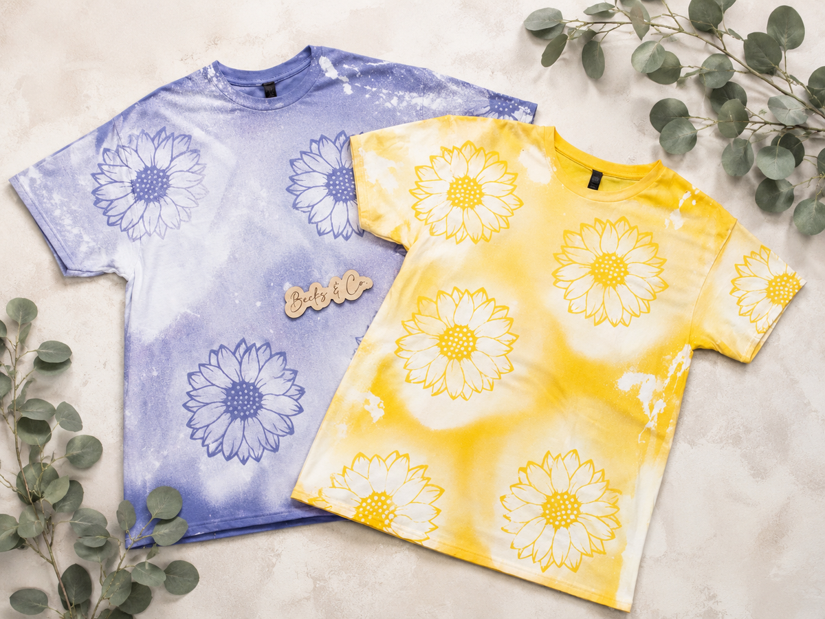 Sunflower Designs Bleached T-shirt (Blank)
