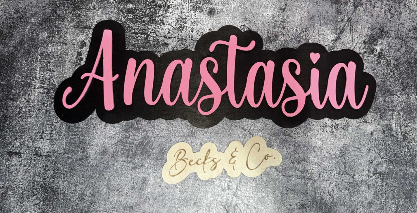 3D Stacked Name Sign - ONE NAME