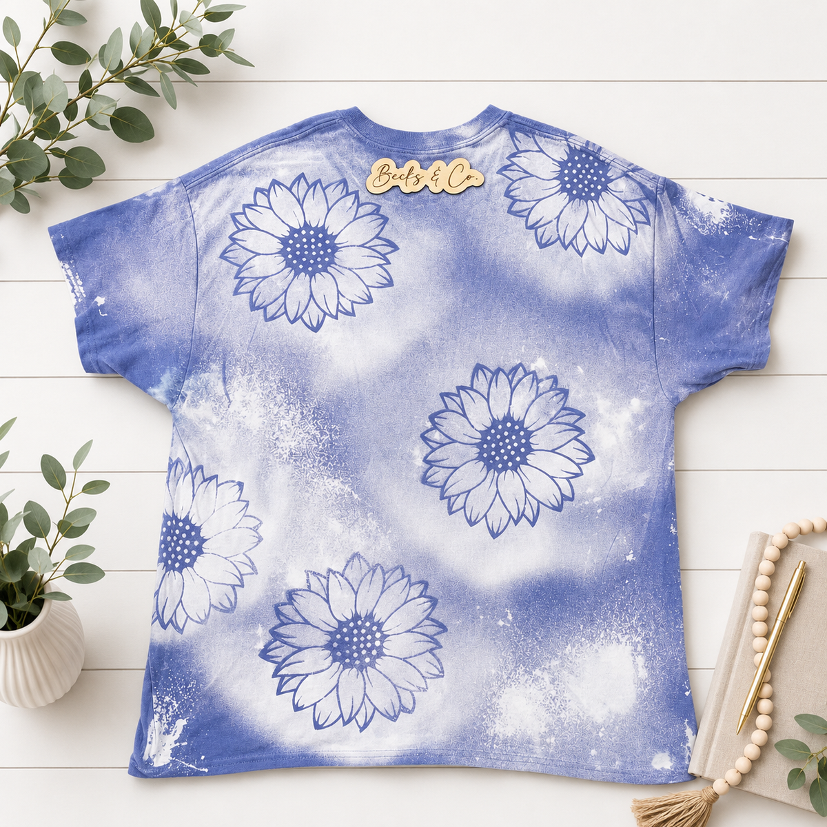 Sunflower Designs Bleached T-shirt (Blank)