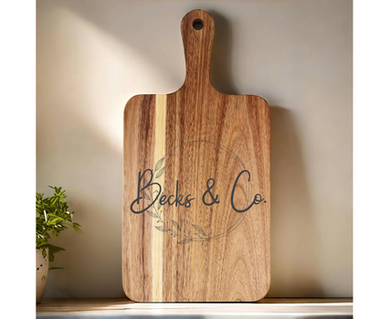 Acacia Wood Cutting Board with Handle