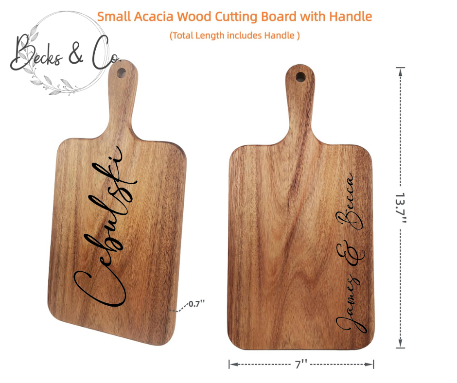Acacia Wood Cutting Board with Handle
