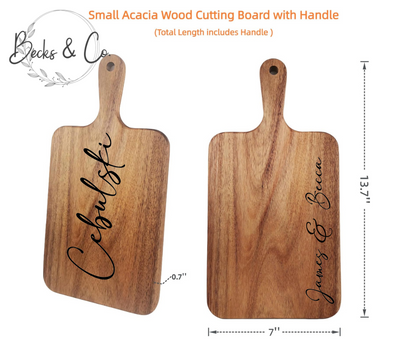 Acacia Wood Cutting Board with Handle