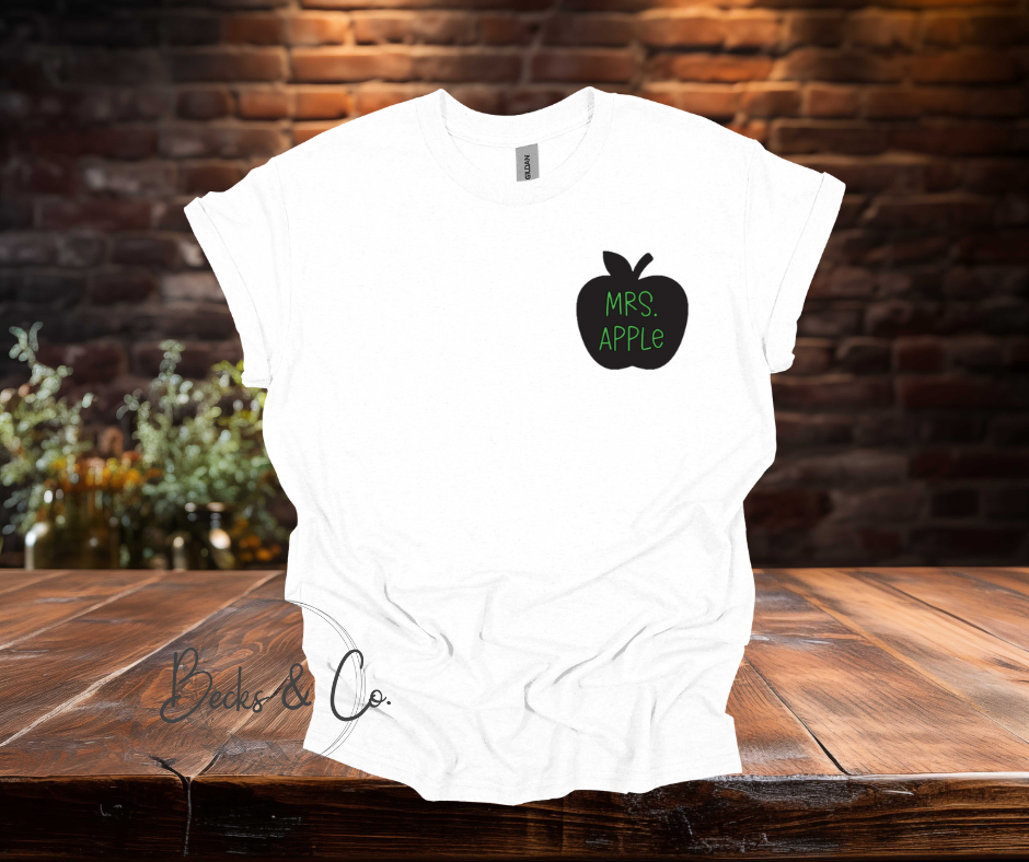 Apple chest piece with letters (Education)