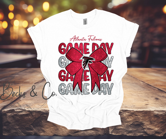Atlanta Falcons Game Day with Bow Glitter