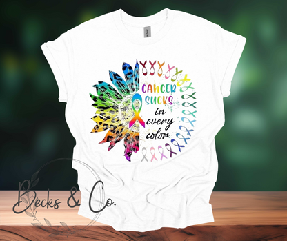 Cancer Sucks in every Color Flower