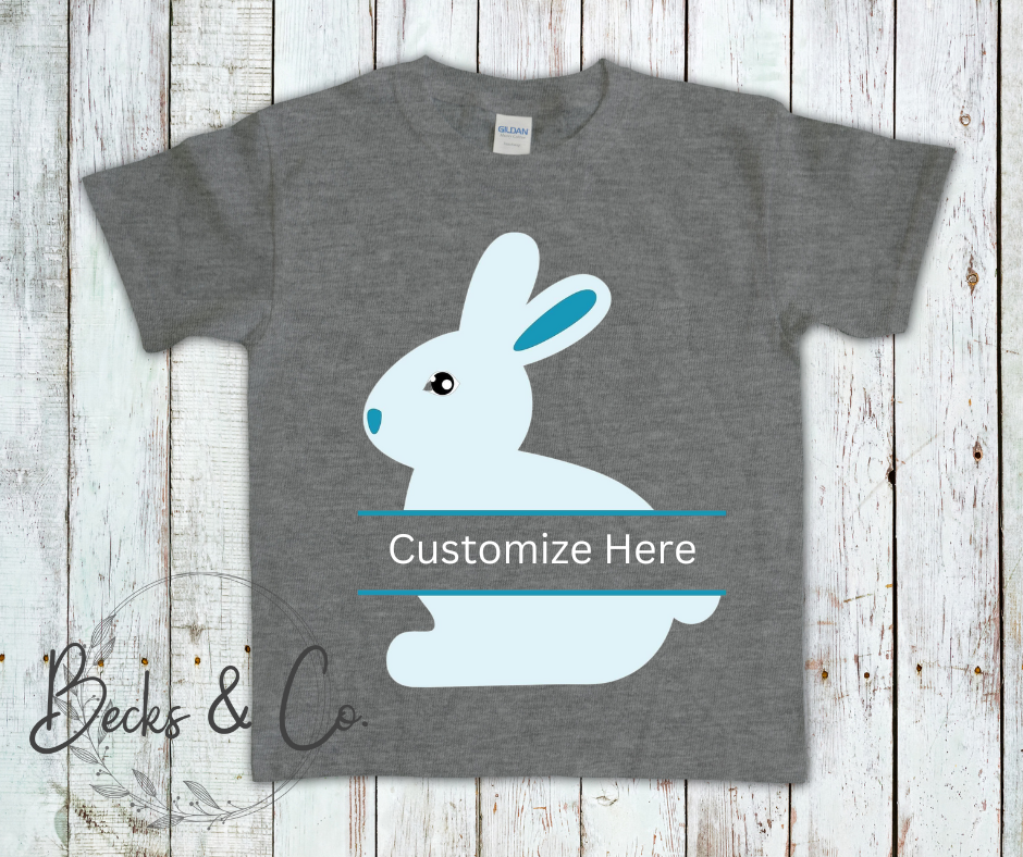 Pastel Blue Bunny with Customization Option