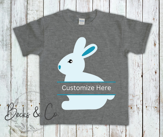 Pastel Blue Bunny with Customization Option
