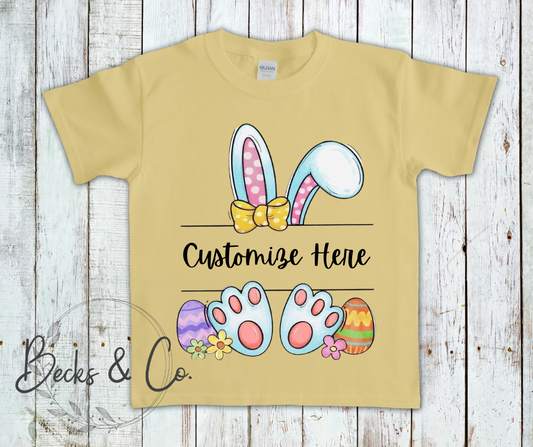 Easter Bunny Ears & Feet with Customization Option