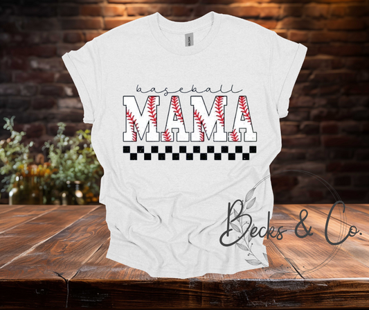 Baseball Mama with Checkers