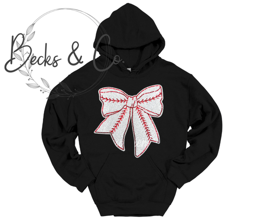 Baseball Bow- Large Sequin Design