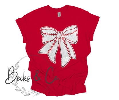 Baseball Bow- Large Sequin Design