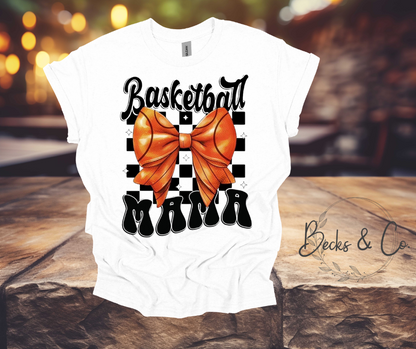 Basketball Mama Checkered Bow