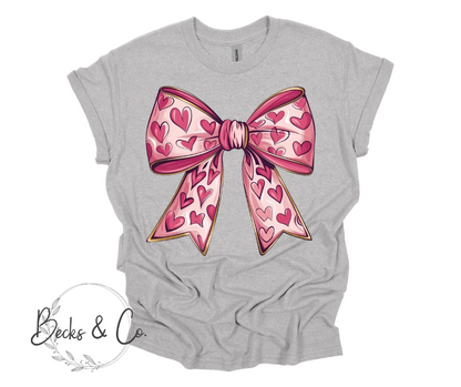 Pink Bow with Pink Hearts