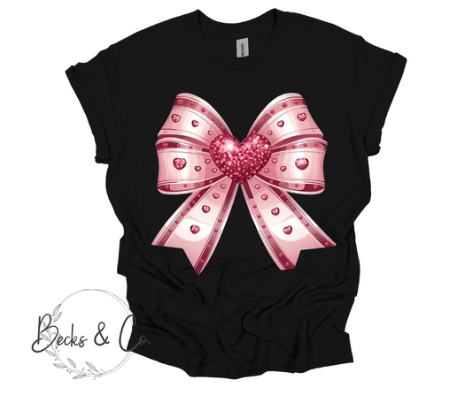 Pink Jewel Bow with Heart