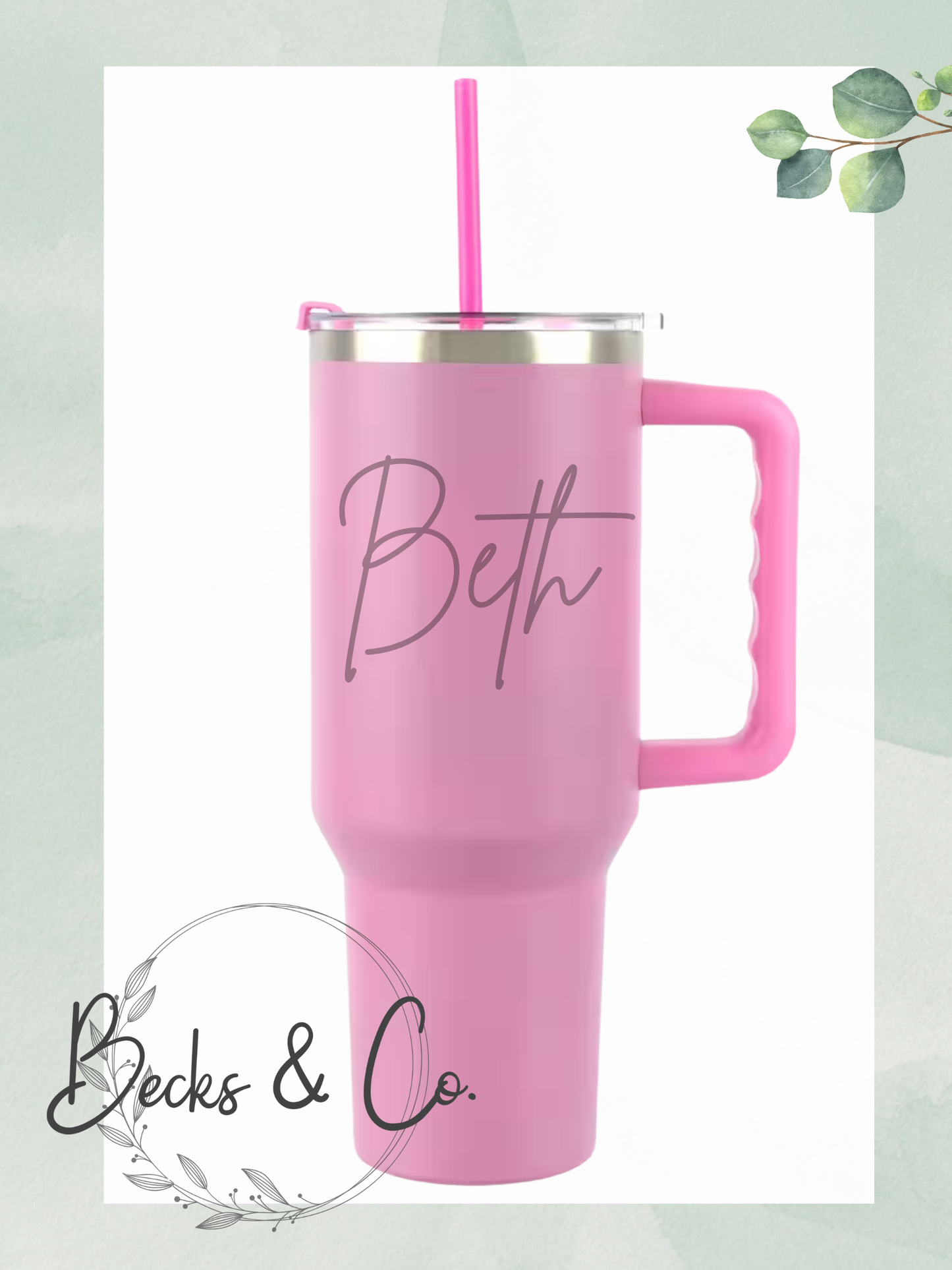 Custom Name Engraved Tumbler - Horizontal