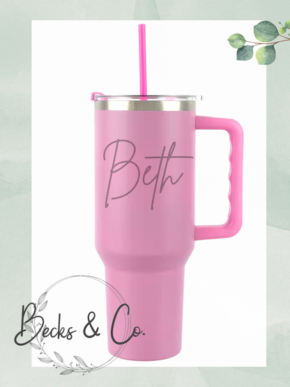 Custom Name Engraved Tumbler - Horizontal