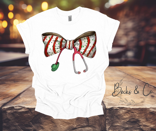 Stethoscope Christmas Cake Bow