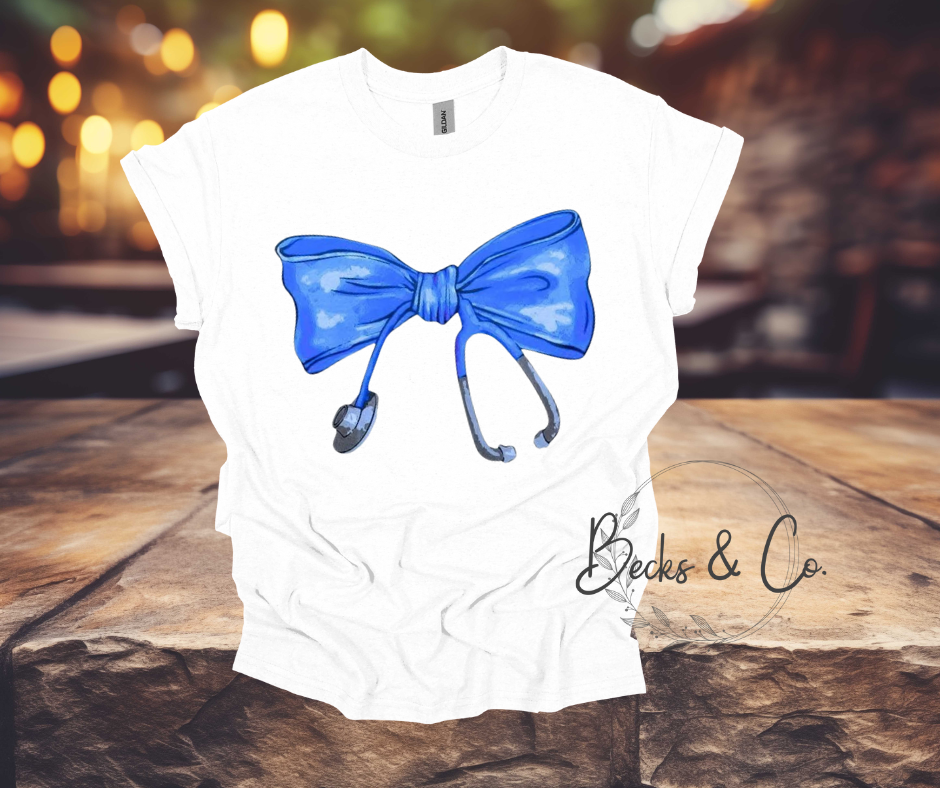Blue Stethoscope Bow