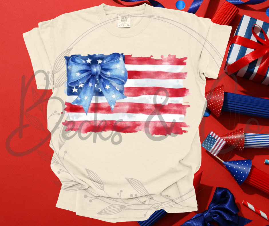 Cute American Flag with Bow