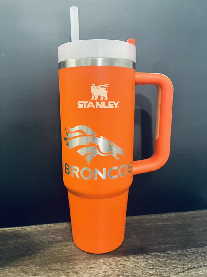 Denver Bronco Engraved Tumbler with name Customization
