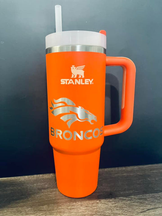 Denver Bronco Engraved Tumbler with name Customization