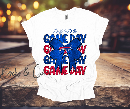 Buffalo Bills Game Day with Bow Glitter