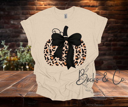 Cheetah Print Bow Pumpkin